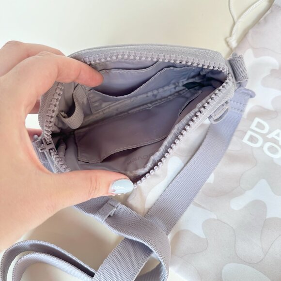 Dagne Dover Mara Neoprene Lilac Phone Sling Crossbody Bag Air Mesh Slip Pocket - Picture 4 of 13